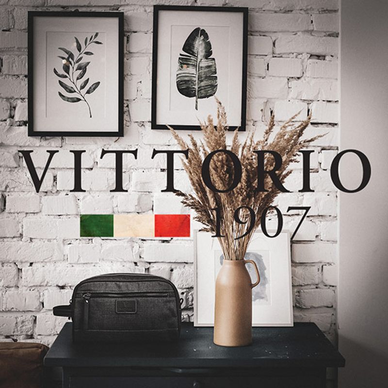 Toalettmappe hamp med håndtak svart Herre VITTORIO