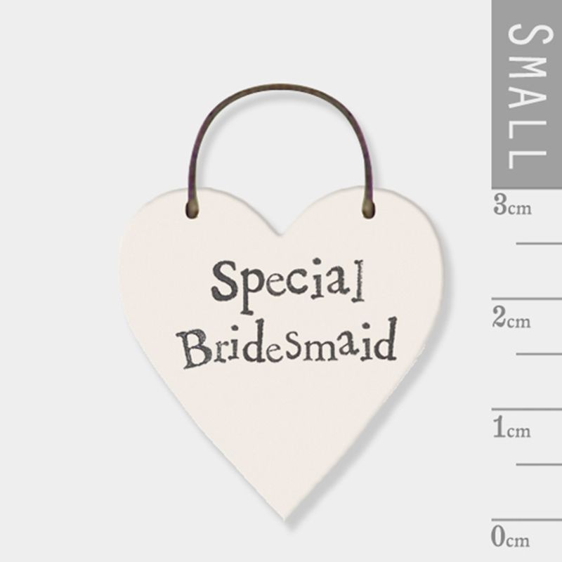 Mini skilt hjerte Special bridesmaid East of India