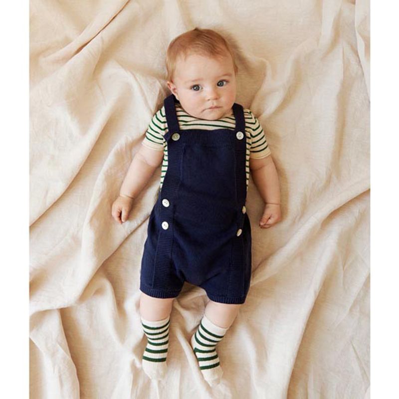 Baby Body Beige m striper Marineblå FUB 