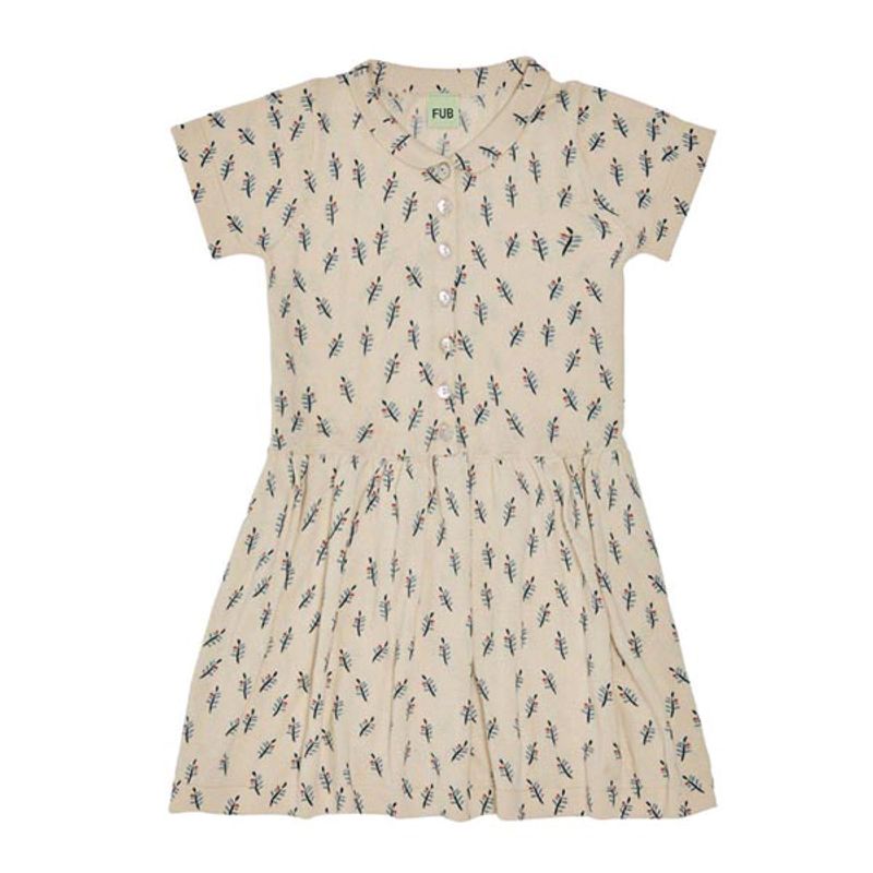 Kjole Beige m bladmønster Barn FUB