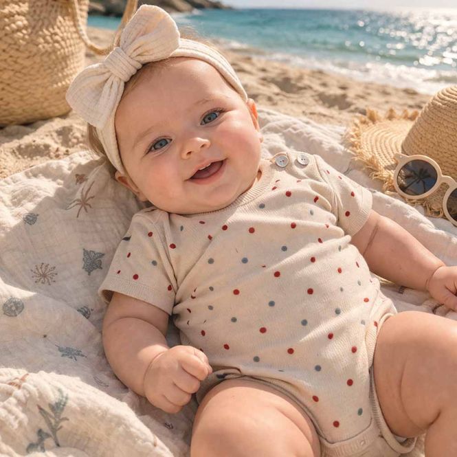 Hovedbilde Baby Body Beige m prikker FUB