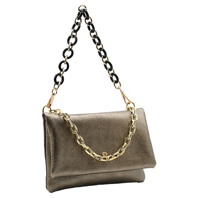 Hovedbilde Clutch veske bronse med klaff gull Caleidos 