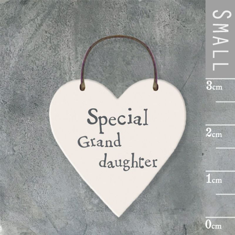 Mini skilt hjerte Special grand daughter East of India