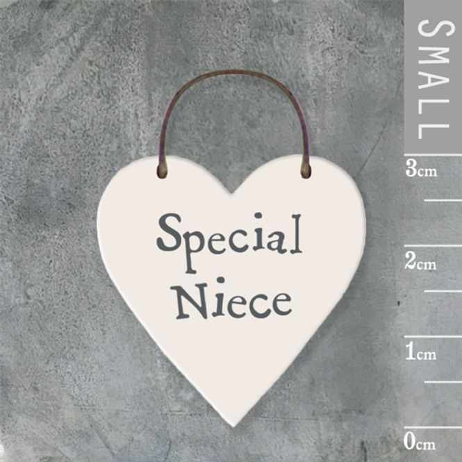Hovedbilde Mini skilt hjerte Special niece East of India