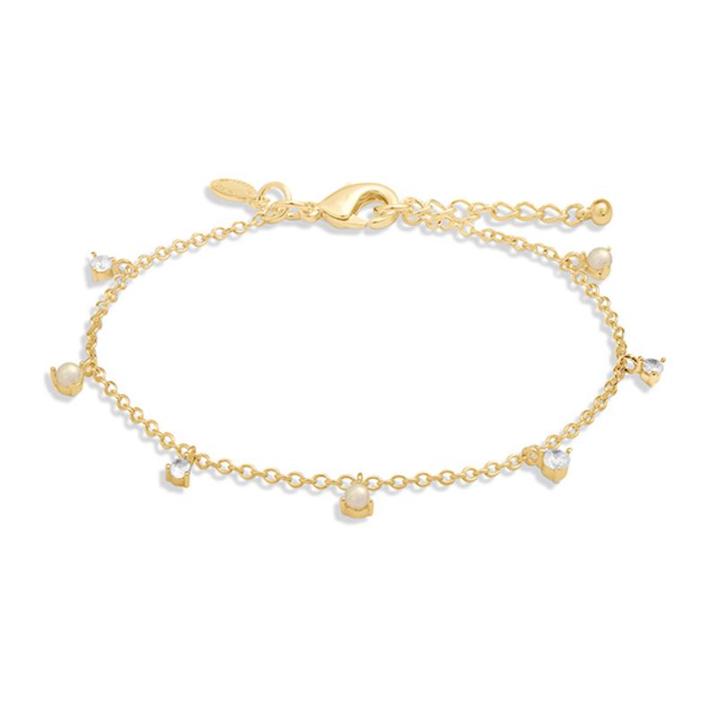 Armbånd HALO PEARL Cubic Zirconia & Pearl Charms gull Joma Jewel