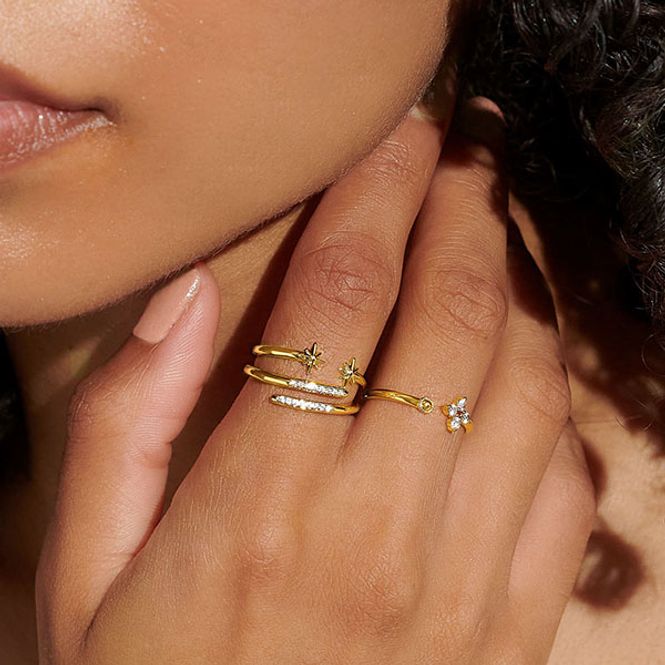Hovedbilde Ringer STACKS OF STYLE STJERNE gull sett 3 stk Joma Jewellery