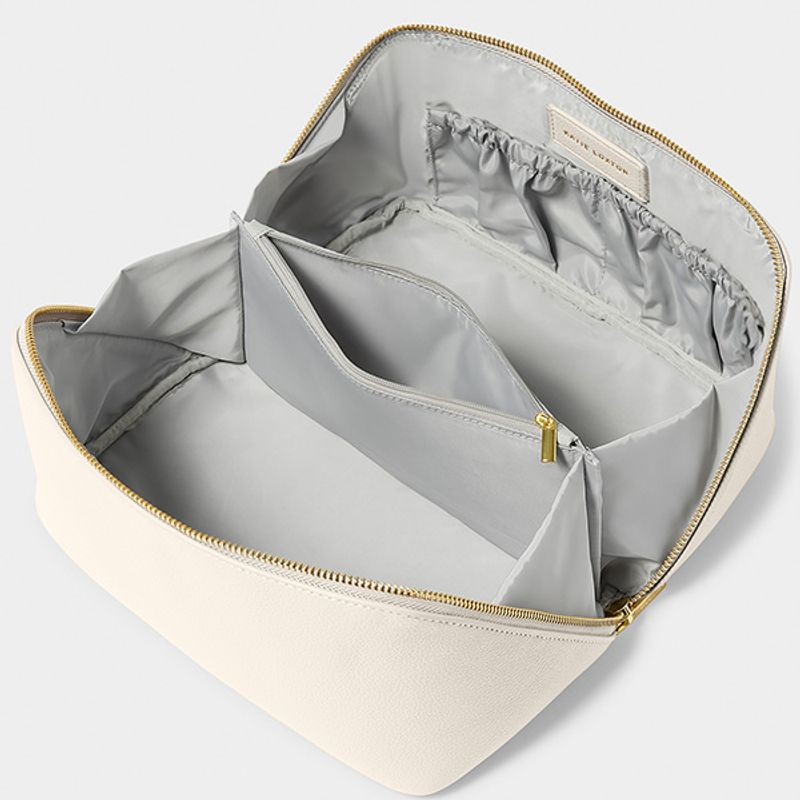 Toalettmappe m skrå glidelås offwhite Katie Loxton