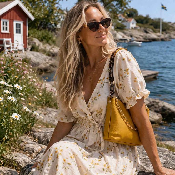 Hovedbilde Clutch veske gul gull Caleidos