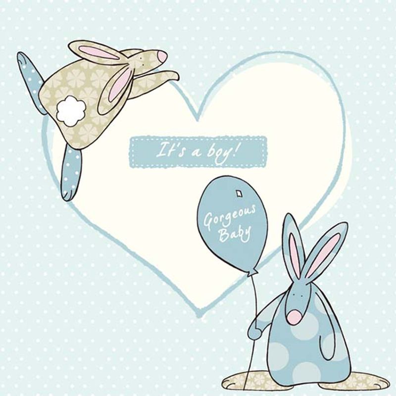 Kort It's a boy Rufus Rabbit