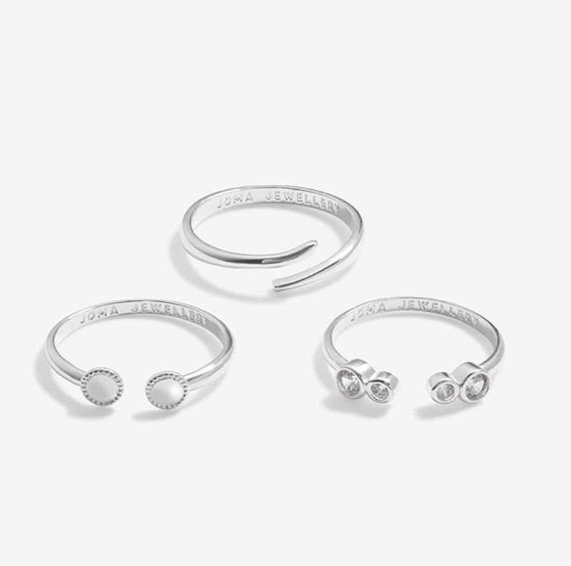 Ringer STACKS OF STYLE sølv sett 3 stk Joma Jewellery