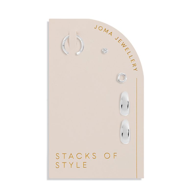 Øredobber STACKS OF STYLE SIRKEL sett 5 stk sølv Joma Jewellery