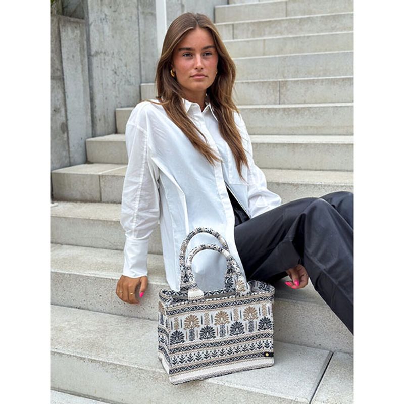 Shopper veske SUMMER SOUNDS beige mønster Depeche 