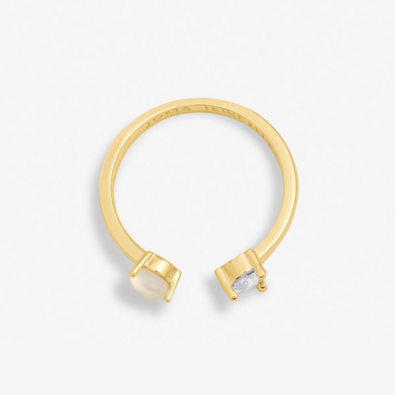 Ring HALO PEARL Cubic Zirconia & Pearl gull Joma Jewellery