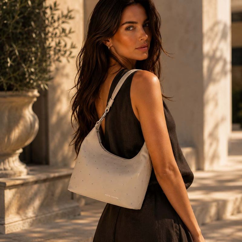 Håndveske - skulderveske MEELA oyster beige sølv Katie Loxton