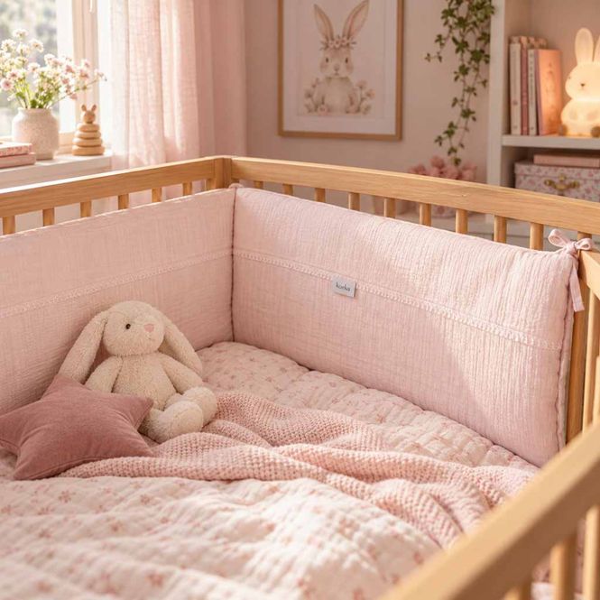 Hovedbilde Lekegrindkant - sengekant Elba Pastell rosa Koeka