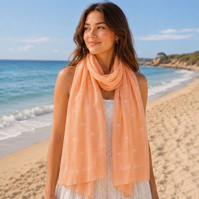 Hovedbilde Skjerf BEACH PLEASE i Fersken Katie Loxton