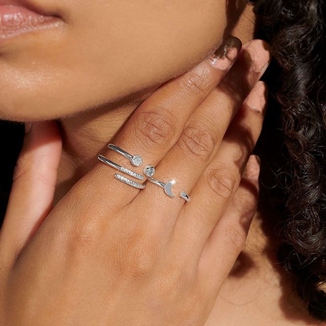 Hovedbilde Ringer STACKS OF STYLE MÅNE sølv sett 3 stk Joma Jewellery