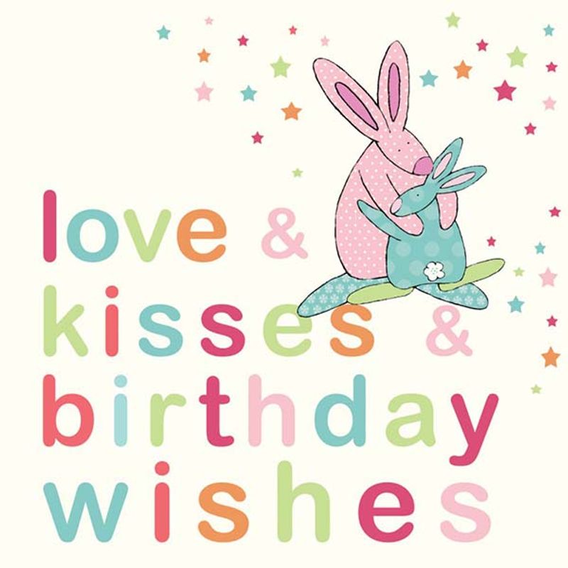Bursdagskort Birthday wishes Rufus Rabbit        