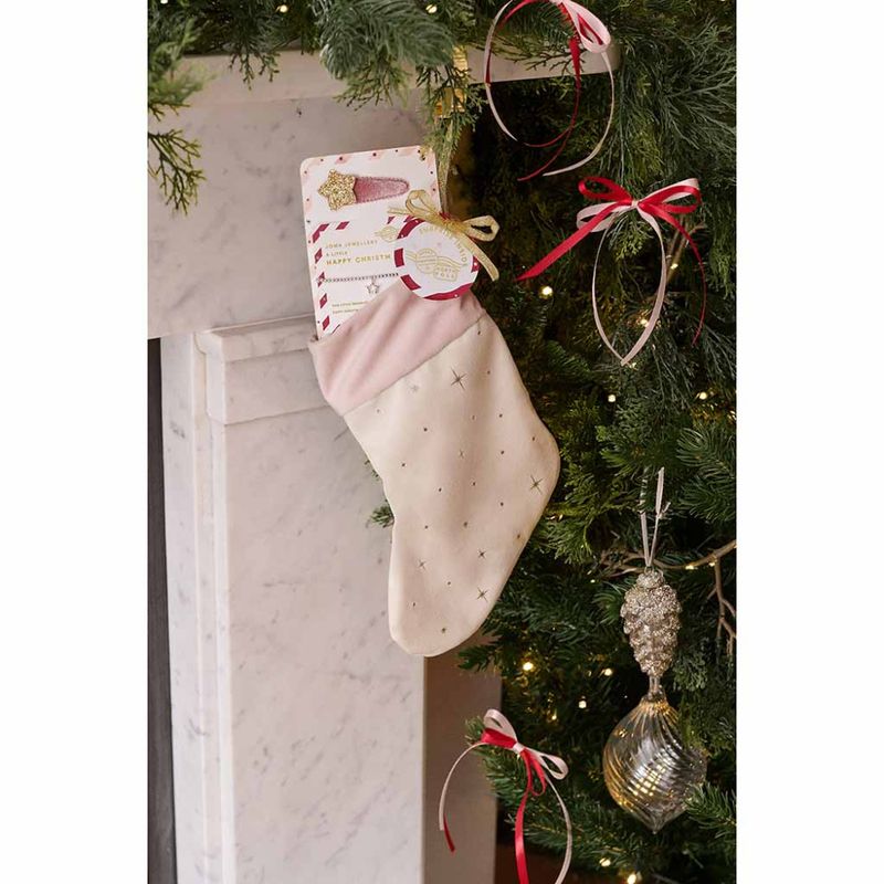 Gavesett Julestrømpe Armbånd - Hårspenner HAPPY CHRISTMAS Barn A Little Joma Jewellery 