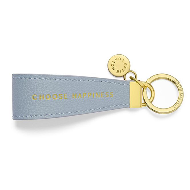 Hovedbilde Nøkkelring CHOOSE HAPPINESS lys blå Katie Loxton